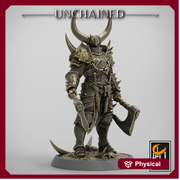 Fighter Dual Axes, Light Soldier, Oathbreaker Paladin, Unpainted Miniature| 28mm, 32mm,54mm,75mm,100mm Scales |Dungeons & Dragons Pathfinder - Only-Games
