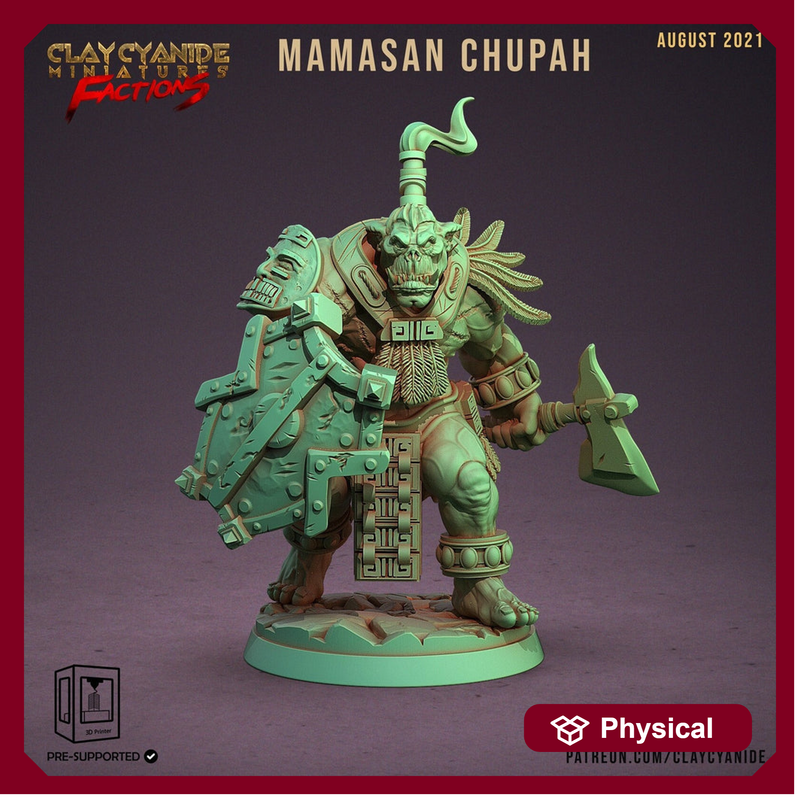 Orc Shield and Axe | Orc | 28mm, 32mm, 75mm Scale Resin Miniature | Dungeons and Dragons | Pathfinder | - Only-Games