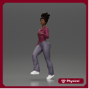 black girl with afro hair walking up stairs