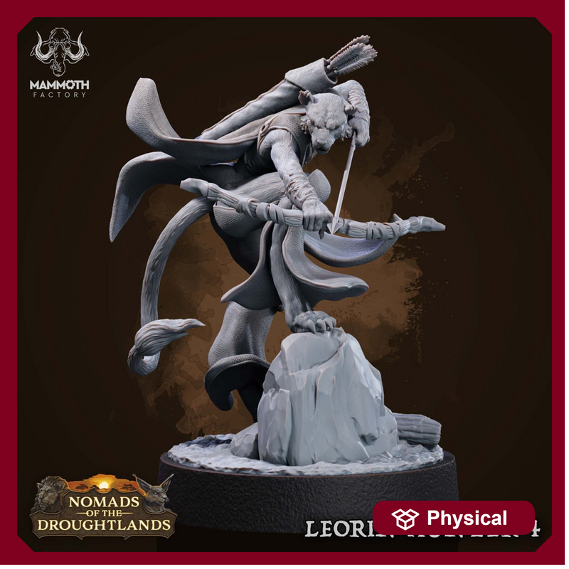 Female Leonin LionFolk Tabaxi Fighter Ranger Unpainted | 28mm,32mm,54mm,75mm,100mm Scale | Resin Dungeons and Dragons D&D 5e  | Pathfinder | - Only-Games