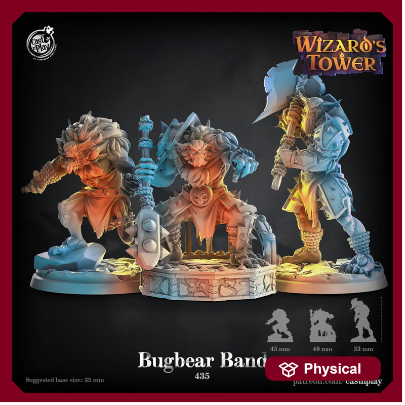 Bugbear DnD 5e Humanoid monsters Miniatures | Dungeons and Dragons | 28mm, 32mm, 54mm,75mm | Pathfinder | Unpainted | CastnPlay - Only-Games