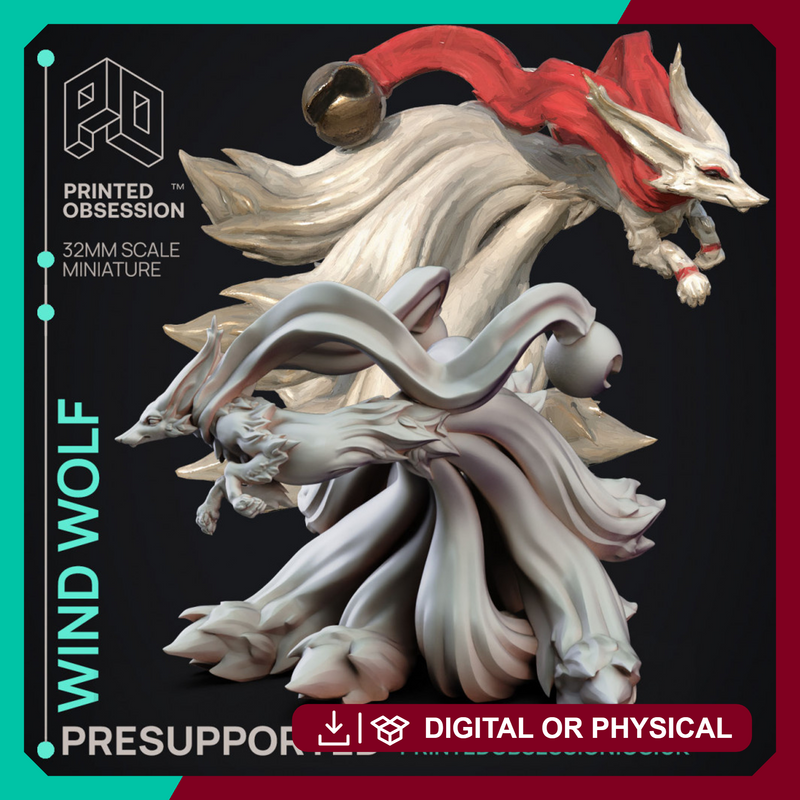 Wind Fox - Elemental Familar - PRESUPPORTED - 32mm scale
