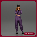 Young girl in a sporty outfit and a bonnet thinking