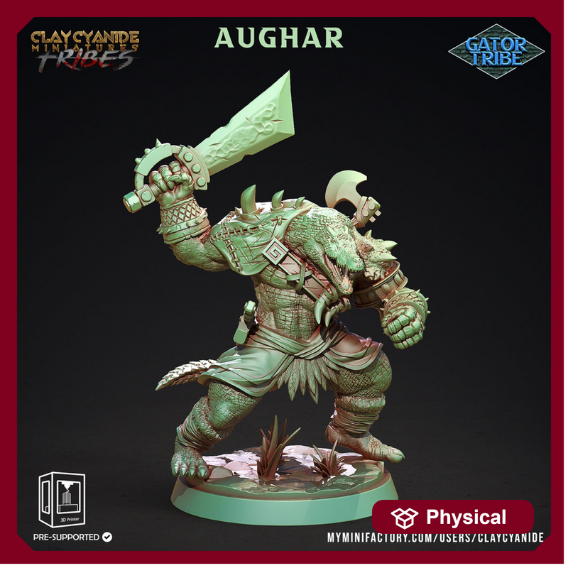 Crocodilian Fighter, Lizardfolk Lizardman mini | 28mm, 32mm, 75mm,100mm Scale Resin Miniature | Dungeons and Dragons Miniatures| Pathfinder - Only-Games