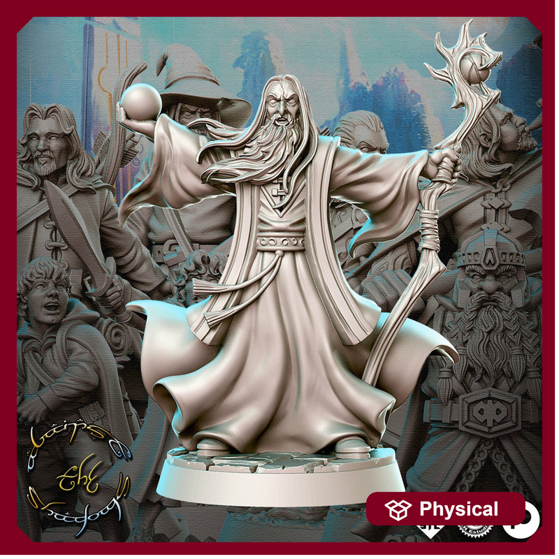 Wizard with staff  | 28mm Scale | 32mm Heroic | Minis - D&D,  Dungeons and Dragons- - Only-Games