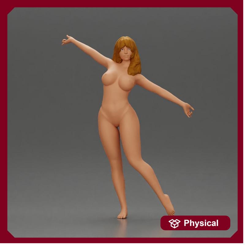 Naked Golden dancer spins gracefully
