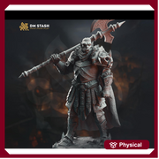 Half-Orc Paladin, Fighter Battlemaster | D&D 5e Unpainted Miniature | 28mm, 32mm, 54mm,75mm, 100mm Scales | Pathfinder Figure | Figurine - Only-Games