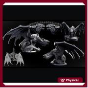 Legendary Chromatic White Dragon (4 sizes) D&D Unpainted Miniature | 231mm Wing Span | Resin Figurine | Dungeons and Dragons 5e Pathfinder - Only-Games