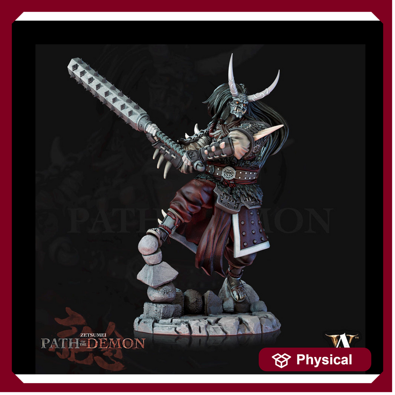 Samurai Demon, Undead Fighter, Senshi Unpainted Miniature D&D 5e  | 28mm,32mm,54mm,75mm,100mm Scales | Dungeons and Dragons | Pathfinder | - Only-Games