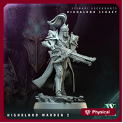 Sci-Fi Miniature Space Elf, Highblood Warden  | 28mm,32mm, 54mm, 75mm,100mm Scales | Resin Mini | Archvillain Games - Only-Games