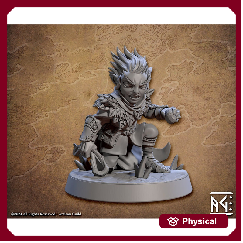 Halfling Gnome Rogue ,Ranger Sharpshooter Fighter w/ Sling PC NPC | Dungeons & Dragons | 28mm,32mm,54mm,75mm Scales Pathfinder Artisan Guild - Only-Games