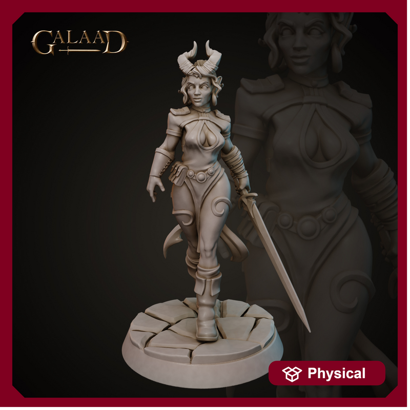 Female tiefling fighter