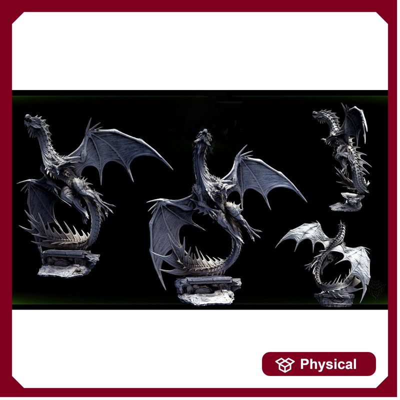 Legendary Chromatic Green Dragon (4 sizes) D&D Unpainted Miniature | 230mm Height | Resin Figurine |Dungeons and Dragons 5e Pathfinder - Only-Games
