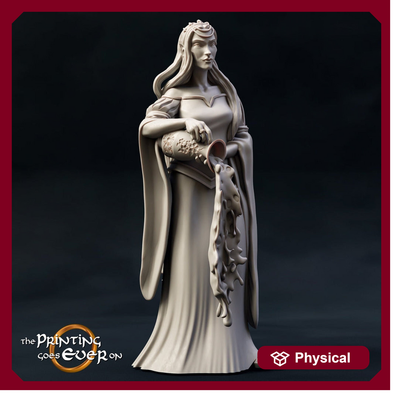 Fey Female Elf Queen  | 28mm Scale | 32mm Scale | 75mm Scale Pathfinder Figure | DnD | Elf miniature Figurine unpainted | - Only-Games