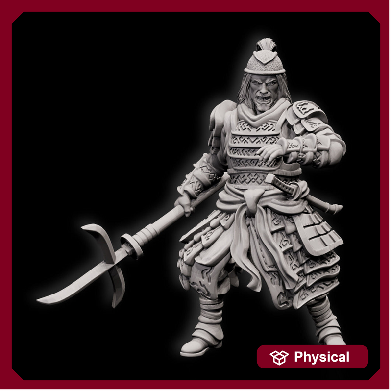Fighter Battle Master, Samurai, Polearm Master | DnD Miniature 28mm,32mm,54mm, 75mm,100mm Scale Pathfinder Figure/ DnD mini unpainted - Only-Games