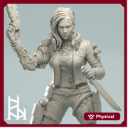 Female Cyberpunk Mercenary | 28mm, 32mm, 50mm, 75mm, 100mm | Sci-Fi miniatures | Fan Art | 3DArtguy - Only-Games