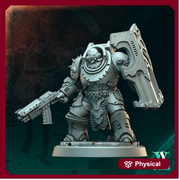 Sci-Fi Soldier Miniature | Shield Gunner Warrior | UNPAINTED Resin RPG Wargame - Only-Games