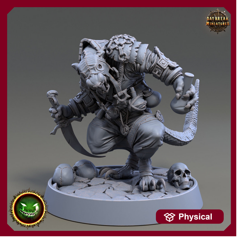 Wererat Assassin Rogue, Ratfolk, Ratman |Resin| Dungeons and Dragons 5e | 28mm,32mm,54m,75mm Scales | Pathfinder D&D | Daybreak Miniatures - Only-Games