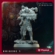 Sci-Fi Miniature Army Krigere Infantry Corp |  28mm,32mm,54mm,75mm,100mm Scale | Resin Mini | Morior Shocktrooper TPG | Archvillain Games - Only-Games