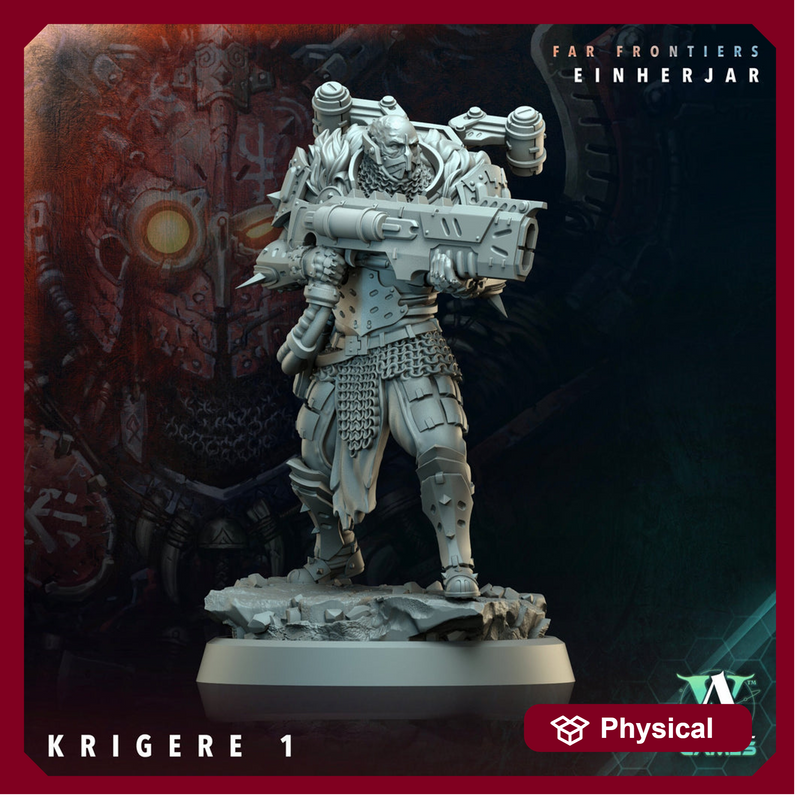 Sci-Fi Miniature Army Krigere Infantry Corp |  28mm,32mm,54mm,75mm,100mm Scale | Resin Mini | Morior Shocktrooper TPG | Archvillain Games - Only-Games