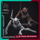 Aranea - Web Walker Drow -  PRESUPPORTED - Illustrated and Stats - 32mm scale