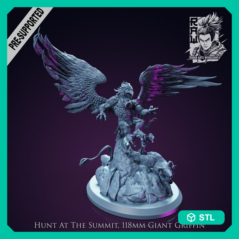 Hunt at the Summit - Giant Griffin Diorama - STL only