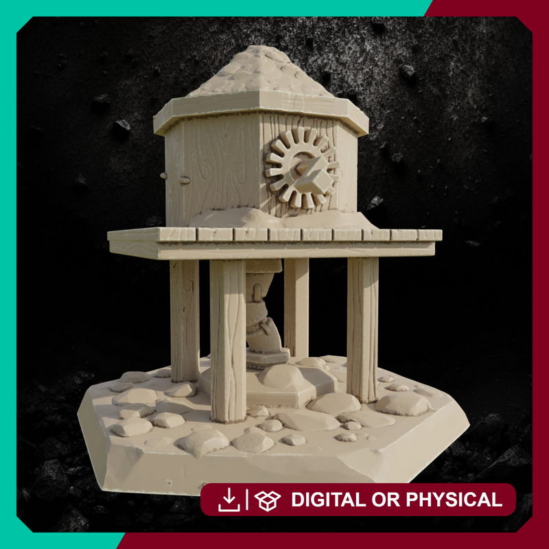 Water Pump - Village Terrain Prop STL, DnD & Wargaming Scenery