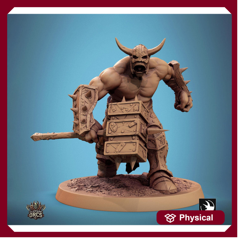 Orc Fighter Barbarian Battle Hammer, Half-Orc | Unpainted Scales: 28mm,32mm ,,54mm,75mm,100mm  Megaboss | Dungeons & Dragons 5e |Pathfinder - Only-Games