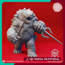 Dual Sai Tortle - Tabletop Miniatures (Pre-Supported)
