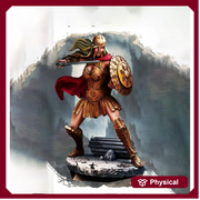 Female  Battlemaster Fighter, Sword and Shield  D&D 5e Mini | 28mm, 32mm,54mm,75mm,100mm Scales | Dungeons and Dragons Pathfinder | - Only-Games
