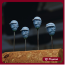 Female bikers - human or dwarf head bits with helmets - bits pack