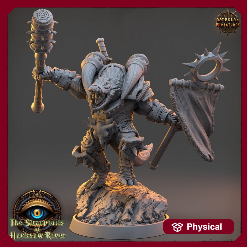 Crocodilian Cleric Paladin, Fighter Lizardfolk Lizardman | 28mm, 32mm, 75mm,100mm Scale Resin Miniature |Dungeons and Dragons 5e| Pathfinder - Only-Games