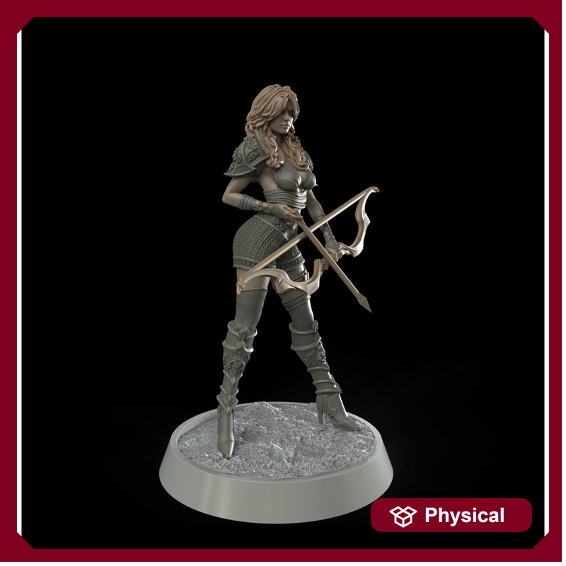 Female Sexy Human Fighter Ranger Sharpshooter, Unpainted | 28mm,32mm,54mm,75mm,100mm Scale | Resin Dungeons and Dragons D&D 5e  | Pathfinder - Only-Games
