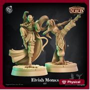 Elf /Half-Elf Monks PC or NPC | 28mm, 32mm, 75mm Scale | Dungeons and Dragons 5e Miniatures | Pathfinder | Figurine | Resin - Only-Games