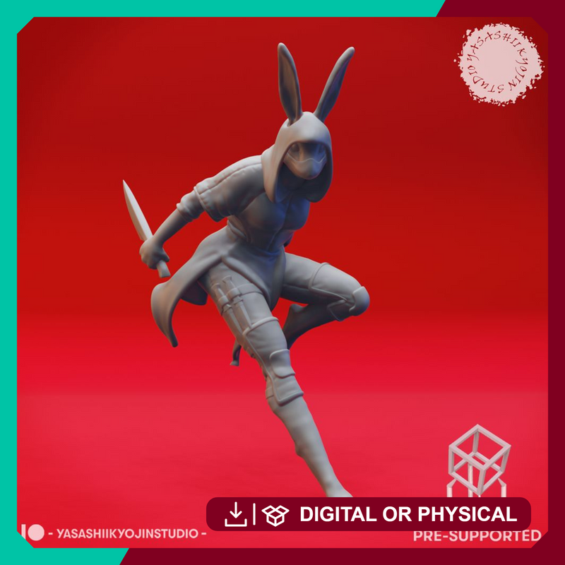 Rabbitfolk Rogue - Tabletop Miniature (Pre-Supported)