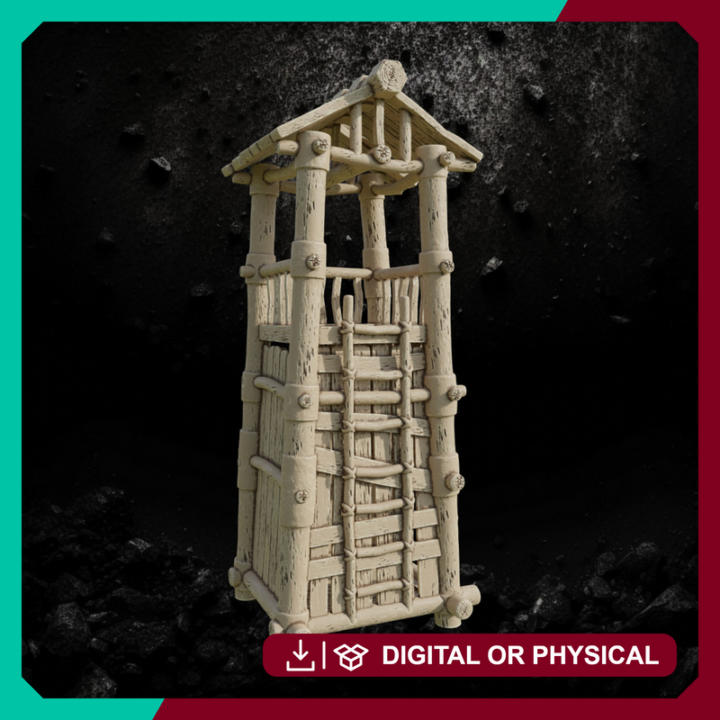Wood Watchtower - Fantasy Terrain STL, DnD & Wargaming Scenery