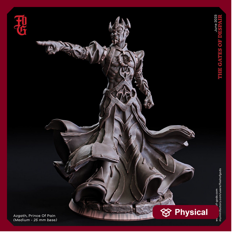 Necromancer, Wizard, Warlock, Sorcerer | 28mm, 32mm,75mm,100mm Scales |Player Character Mini D&D5e Pathfinder Figurine |Flesh of Gods - Only-Games