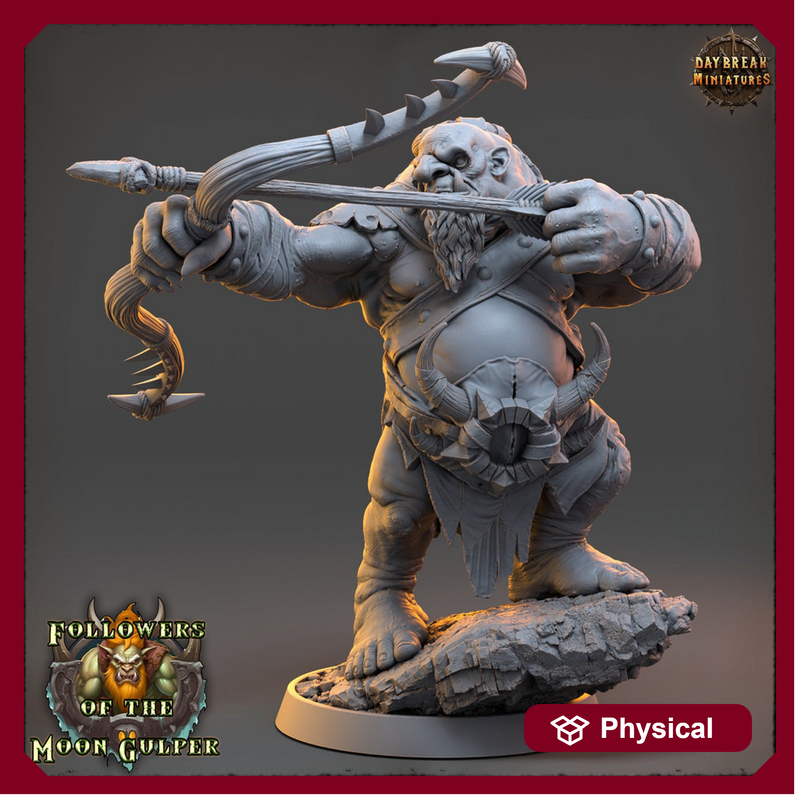 Ogre, Hill Giant with Bow 28mm & 32mm Scale | Large Dungeons and Dragons Monster | Pathfinder Oger | Daybreak Miniatures | Tabletop RPG | - Only-Games