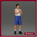 Thoughtful man stands in athletic gear pondering ideas with calm steady focus