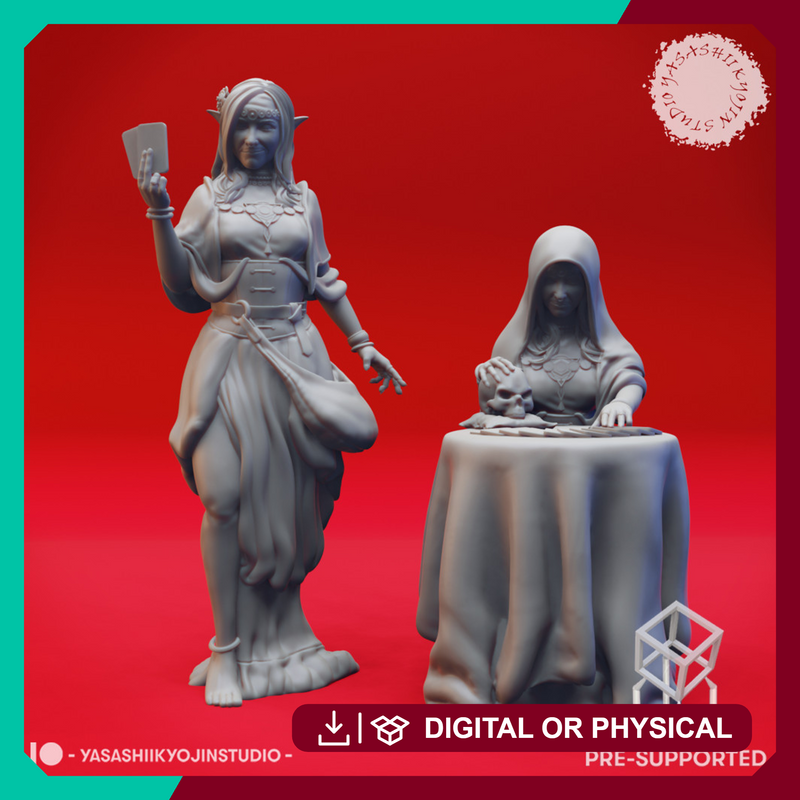 Vadoma - Fortune Teller Pair - Tabletop Miniatures (Pre-Supported)