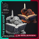 Book Keeper - NPC Libarian -  PRESUPPORTED - Illustrated and Stats - 32mm scale