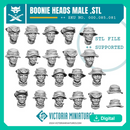 Boonie Hat Heads Male .STL