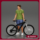 Young Man Standing In The Forest Posing Proudly With His Bike