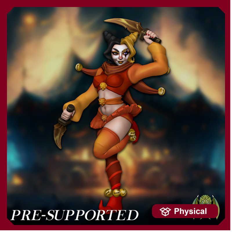 Trixie, The Knife Thrower [PRE-SUPPORTED]  32mm Female Ninja Clown Circus