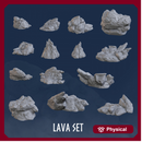 Lava Rocks (7 Models Bundle) - Rocks - Mountain - Rock - Blocks - Base - Bases