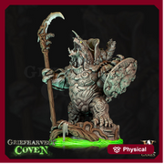 Tortle Druid Cleric Monk Resin Miniature PC NPC | 28mm,32mm,54mm,75mm,100mm Scale| D&D|Unpainted Resin mini | Archvillain Games - Only-Games