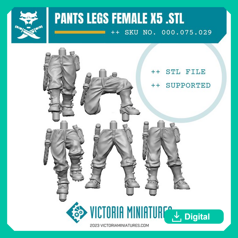 Van Diemen's World Devils Pants Legs Female x5 .STL - Only-Games