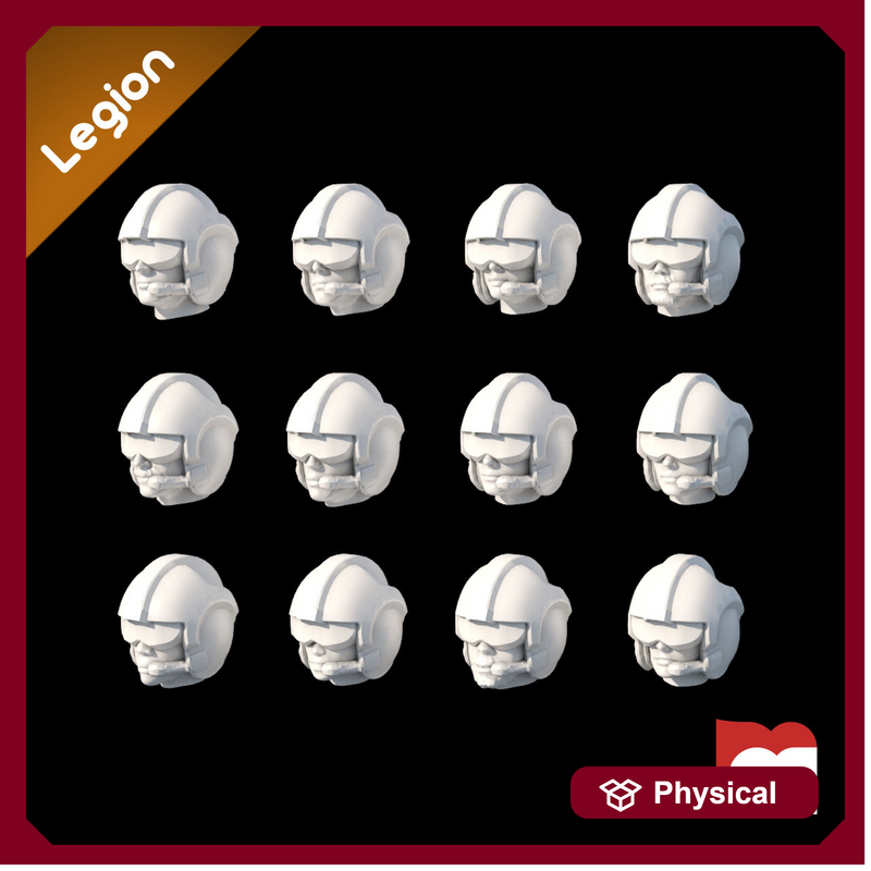 (Legion) 12x Rebel Pilot Human Heads - Only-Games
