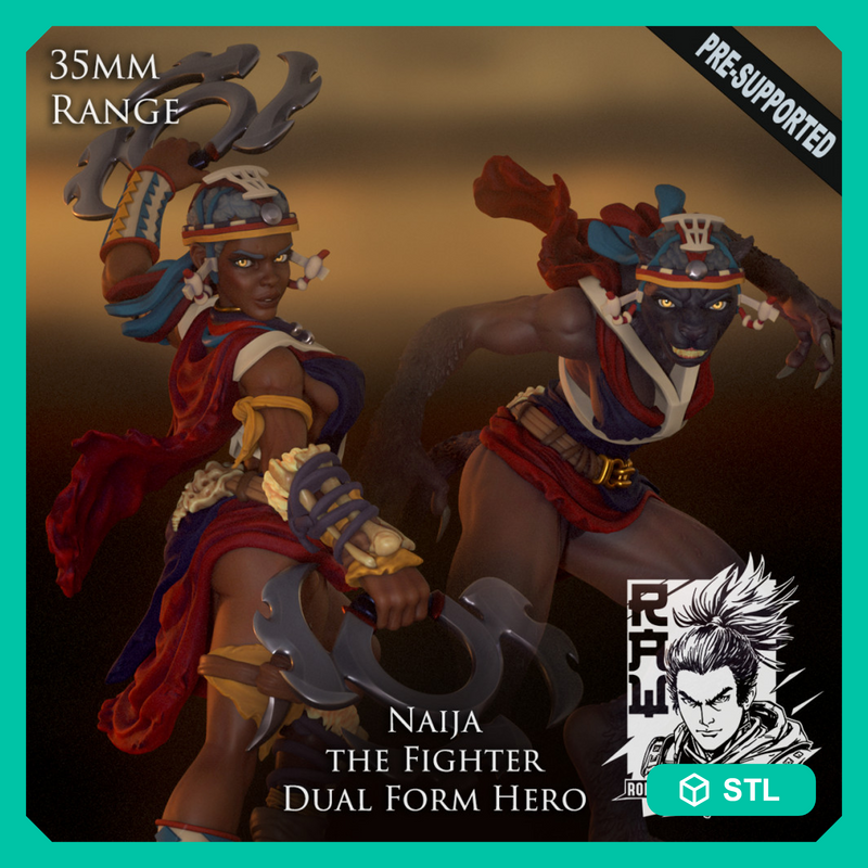 Naija The Fighter - Dual Form Hero - STL only - Only-Games