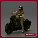 Motorcycle woman Rider in Military-Style Gear